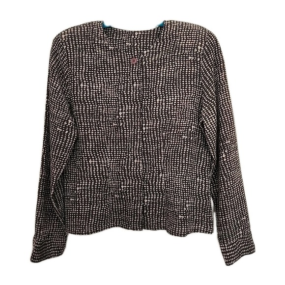 La Chine Classic by Galinda Wang Tops - Vintage La Chine by Galinda Wang Womens 4 Chiffon Gray/Tan Long Sleeve Chic EUC